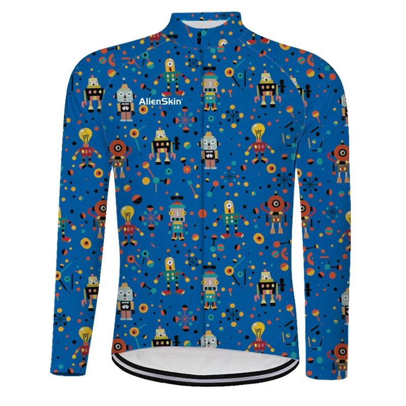 

AlienSkin Men's Full Zipper Cycling Jersey Bicycle Bike Shirt Long Sleeves MTB Mountain bike Jerseys Clothing Wear 6560B