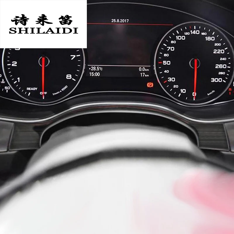 Автомобильный Стайлинг для Audi A6 C7 углеродное волокно приборная панель отделка Центральная панель управления украшение крышка Наклейки интерьерные авто аксессуары
