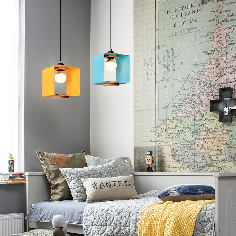 Loft Style Industrial Wind Iron Wood Droplight Modern LED Pendant Lamp Fixtures Dining Room Hanging Light Home Indoor Lighting | Лампы и