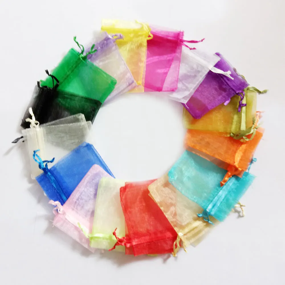 20*30cm 500pcs Multi Color Gift Bags For Jewelry/wedding/christmas/birthday Yarn Bag With Handles Packaging Gifts Organza Bags