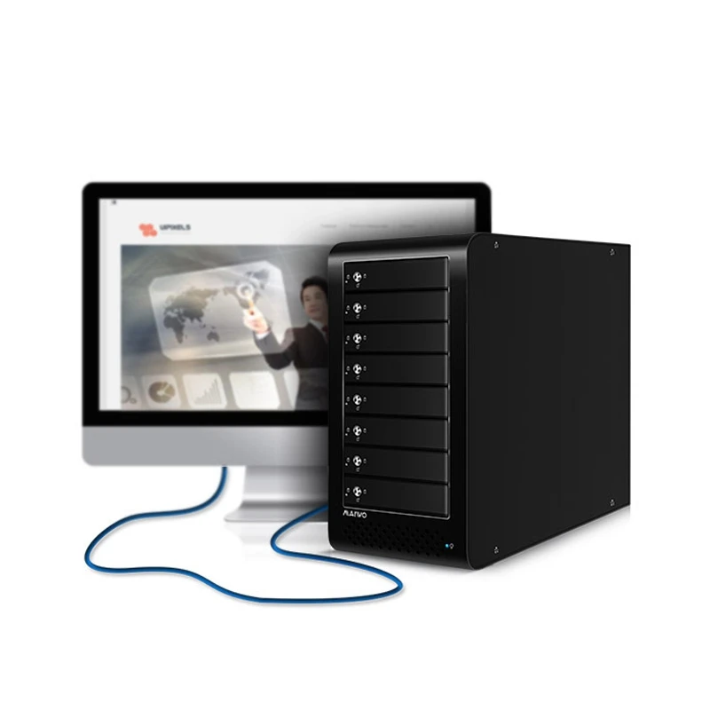 Maiwo 8-Bay 2,5 дюйма/3,5 дюйма Usb 3,0 Usap 5 Гбит/с Esata Sata/Sas Hdd алюминиевый сплав 8 Bay Hdd чехол до 48 т 8-Bay корпус Hd