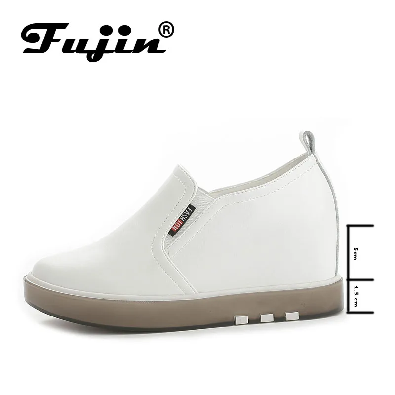 Женская обувь на танкетке Fujin повседневная платформе визуально увеличивающая