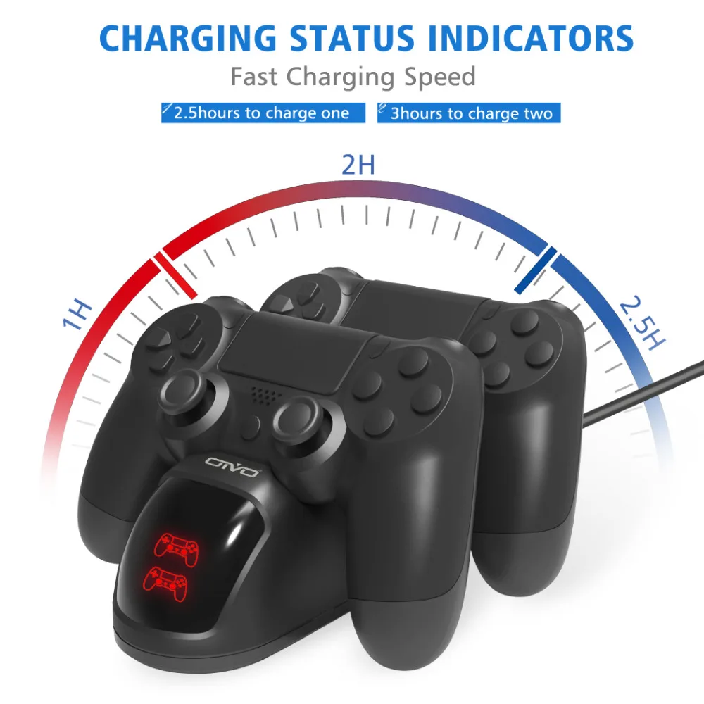 Зарядная док станция для контроллера PS4 зарядная Play Station 4 двойная подставка с