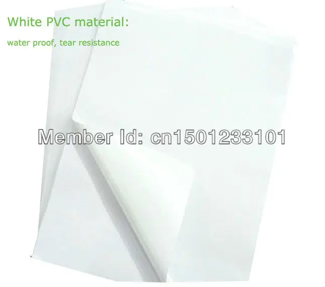 500 Sheets Tear Resistant Water/Oil Proof Label  A4 Blank White PVC Self-Adhesive Paper For Laser Printer