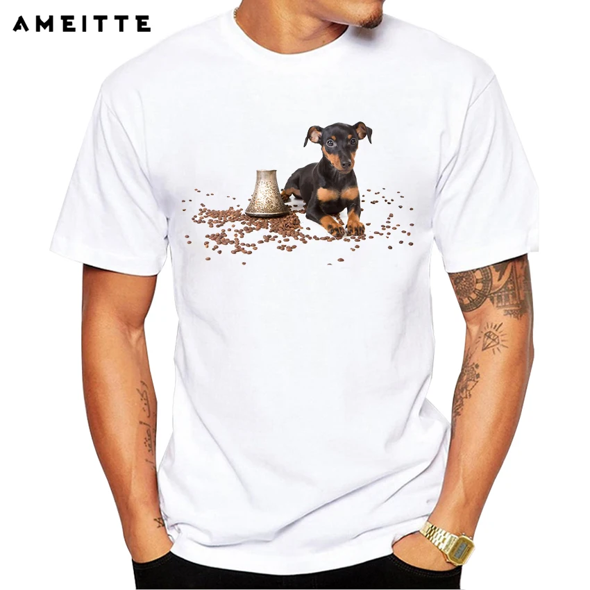 2019 AMEITTE Doberman T-Shirt Fashion dog pincher Printed T Shirt Summer Hipster Streetwear Tops Tee Camiseta | Мужская одежда
