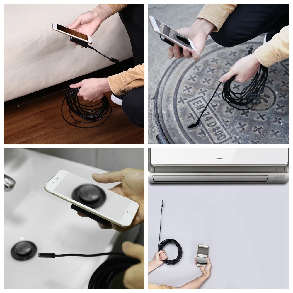 WIFI эндоскоп камера мини Водонепроницаемый Жесткий кабель USB бороскоп для Android Iphone