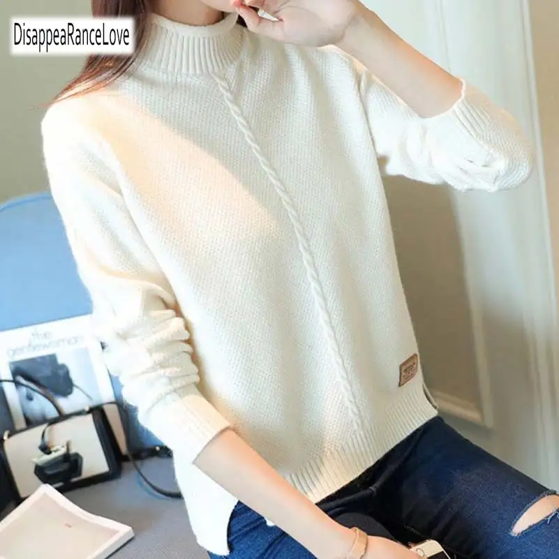 

2021 Coarse Pullover Women's Jumper Turtleneck Sweater Female Jumper Women Warm Sweater thick Winter Cable Knitted Sweater