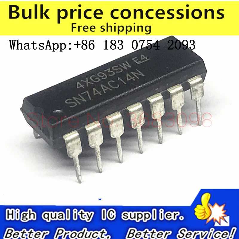

Free Shipping 20pcs/lots 74AC14 CD74AC14E SN74AC14N DIP-14 ic