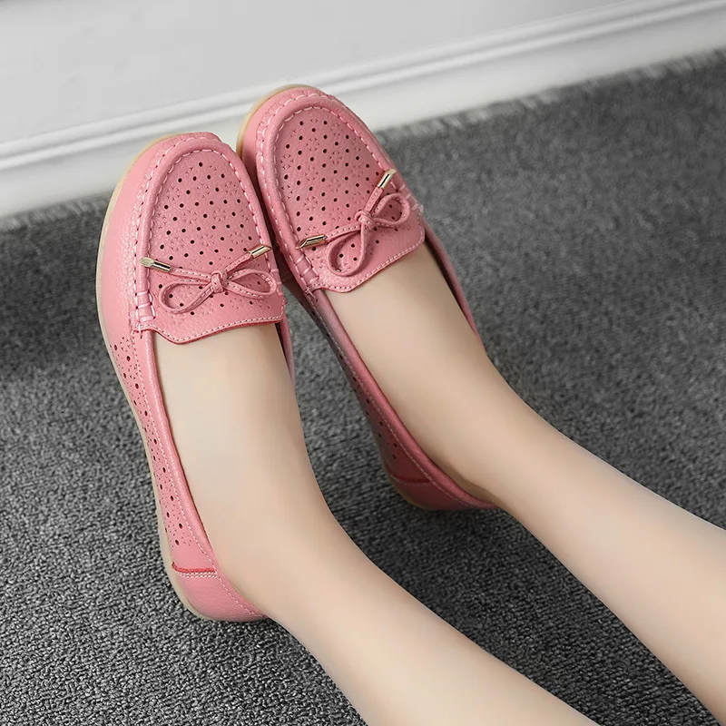 Женская обувь на плоской подошве CYOSO повседневная из натуральной кожи без