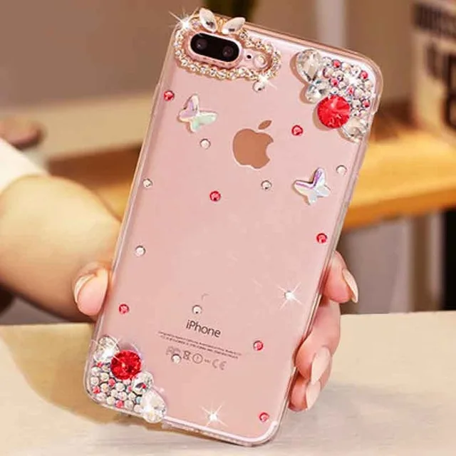 XSMYiss Fashion Bling Crystal Rhinestone Diamond Soft Transparent Case For Samsung S6 S7 S8 S9 S10 S20 S21 PLUS Note5 8 9 10 20 | Мобильные
