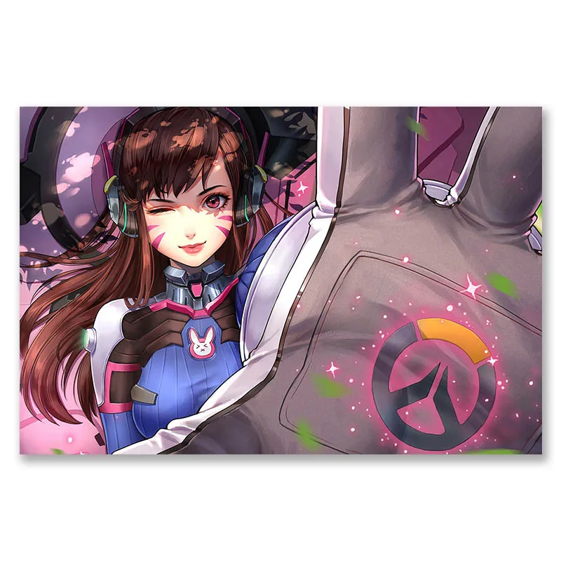 Overwatchs d. va плакат аниме Шелковые Плакаты d. va настенные художественные принты для спальни бескаркасные картины Overwatchs - Цвет: 17