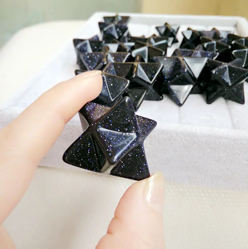 20 мм 3D высокое качество натуральный синий песочный камень подвеска Маятник merkaba