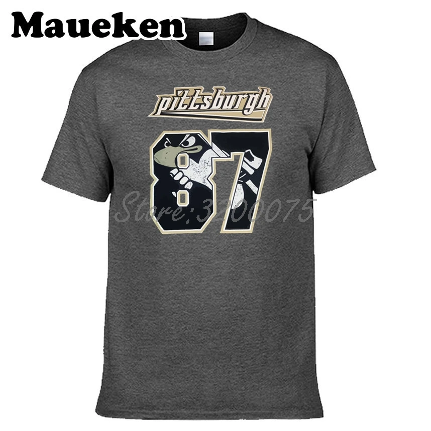 Мужская футболка Sid Anger 87 Sidney Crosby футболки с коротким рукавом 100% хлопок W0518077|t shirt
