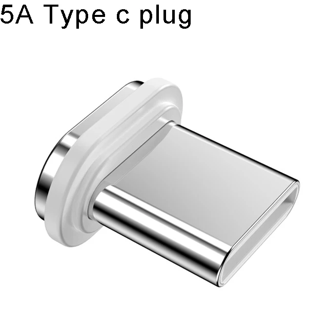 only 5A Type c plug Магнитный кабель Micro usb type C 5A супер быстрый зарядный кабель для huawei P30 mate 20 30 Honor 20 pro Магнитный светодиодный кабель для зарядки - Цвет: only 5A Type c plug