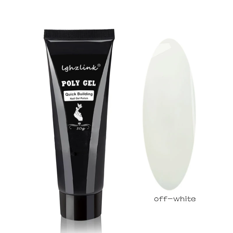 off-white 30 мл полигелевый кристаллический удлиняющий УФ-гель для наращивания ногтей светодиодный полигель для дизайна ногтей Гель-лак желе акриловый строительный УФ-лак для ногтей - Цвет: off-white