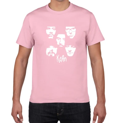 W300 pink Новая летняя уличная одежда мужская футболка KORN Новая металлическая полоса футболка мужская хлопок Повседневная мужская одежда размера плюс топы тройники - Цвет: W300 pink