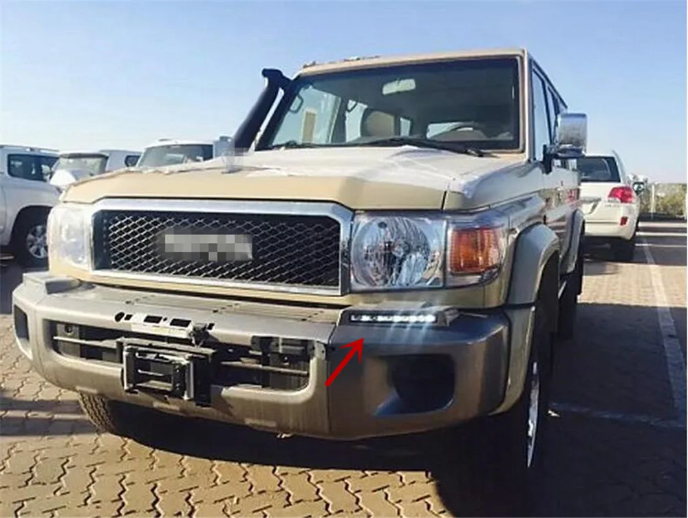 Аксессуары светодиодный передний Бампер дневные ходовые огни для Toyota Land cruiser LC70 LC71 LC76 LC77 LC78 LC79 стайлинга автомобилей