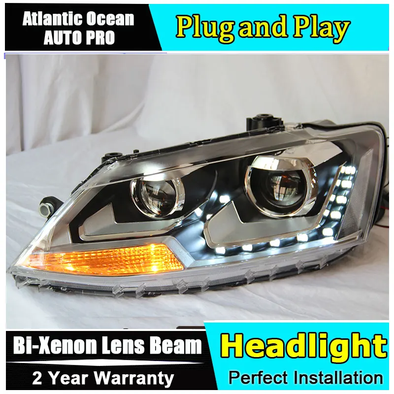 

Car Styling For VW Jetta headlights 2012-2018 Jetta MK6 LED Headlight VW new Jetta HID KIT LED Bi-Xenon Lens low beam led drl