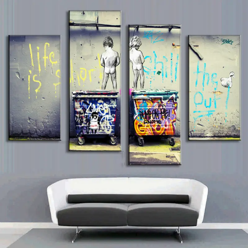 Хит продаж набор Banksy Art Life Is Short Chill The Duck Out Классический абстрактный Рисунок