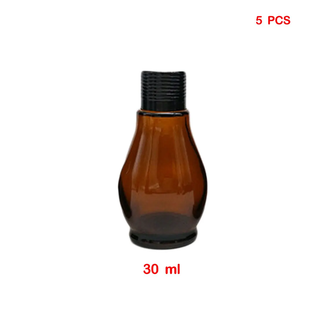 02 30ml 5 шт. 10/20/30/50/100 мл бутылка с пипеткой из янтарного стекла флакон для эфирного масла духи янтарные бутылки многоразового использования, Пустые Контейнеры - Цвет: 02 30ml
