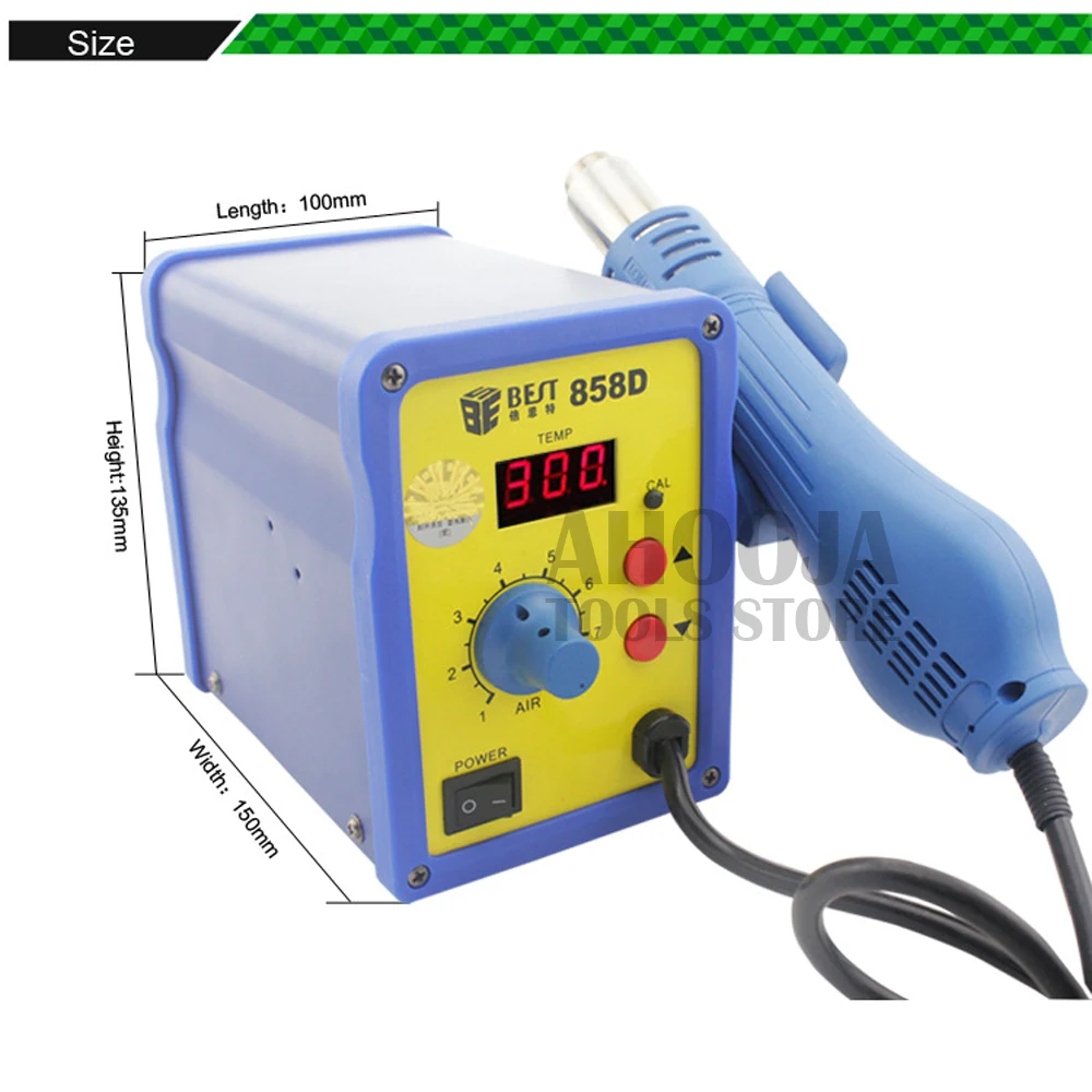 BEST 858D Регулируемая цифровая высокомощная Бессвинцовая спиральная температура