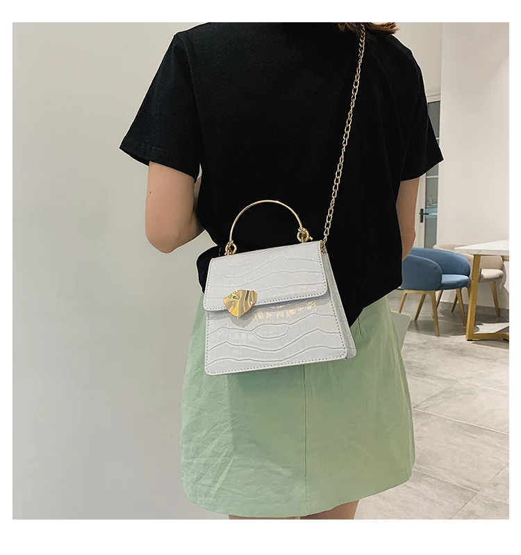 Elegant Female Stone Pattern Tote bag New High Quality PU Leather Women's Designer Handbag Chain Shoulder Messenger Bag