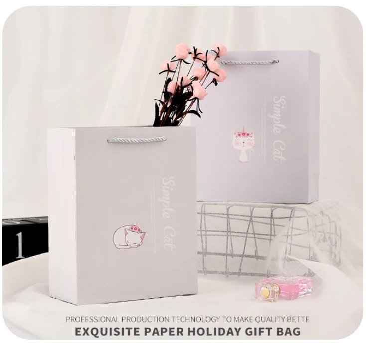 5 шт. Простой Кот бумажный подарочный пакет для упаковки покупок детский день