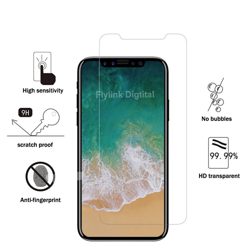 Защитное стекло закаленное 9H для iphone X/6/7/X/4/5/6/7/8 plus | Мобильные телефоны и