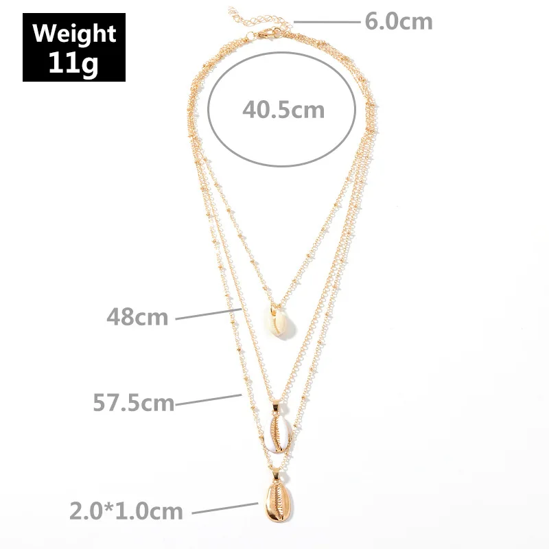 Bohemian Conch Shell Pendant Necklace Multilayer Fashion Ocean Sea Beach Chokers Necklaces Gold Silver Jewelry For Girl | Украшения и