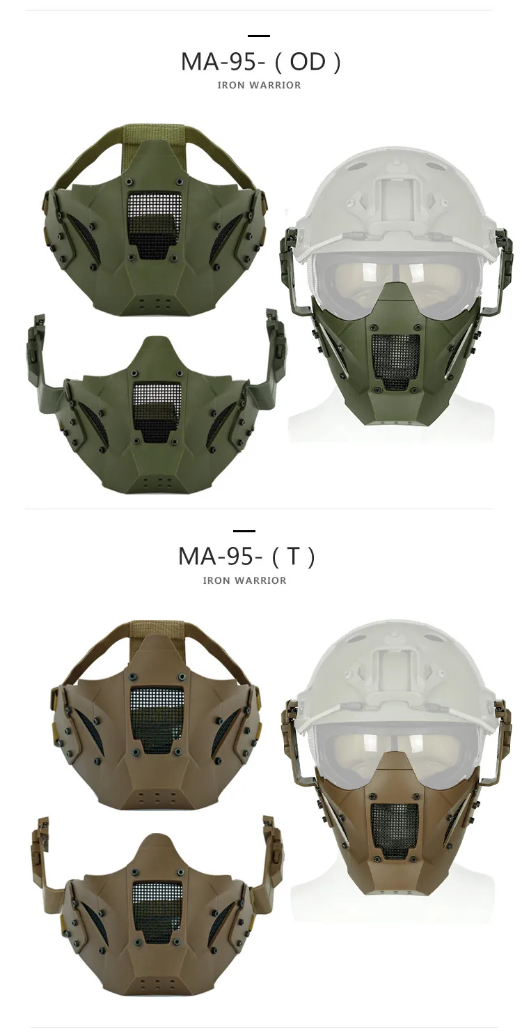 Hunting Tactical Military Mask Airsoft Paintball Outdoor Tactical Masks Shooting Half Face Protective Ca Game Hunting Masks