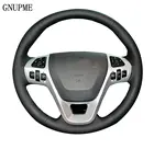 GNUPME черные туфли высокого качества из натуральной кожи ручной работы чехол рулевого колеса автомобиля для Ford Ecosport 2008-2016 Ford Focus 2