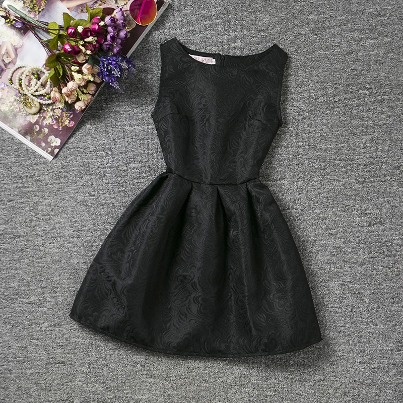 Новинка 2018 короткое шикарное платье для маленьких девочек однотонное без