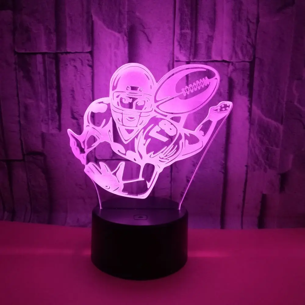 Новые 3d светильники для регби 7 цветов сенсорный пульт рождественские украшения