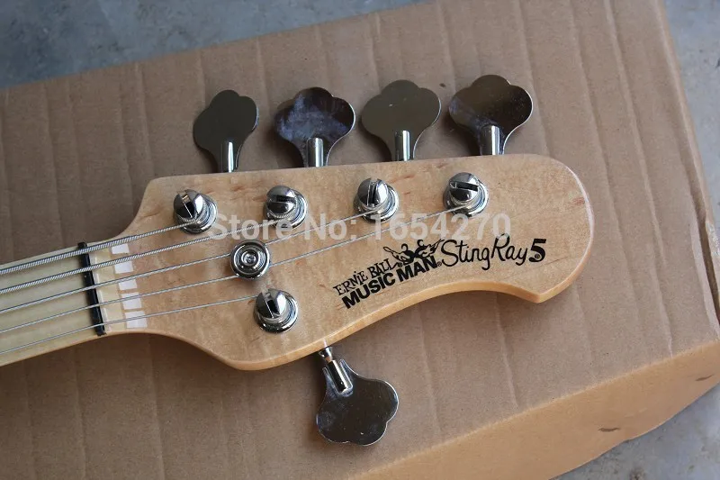 Бесплатная Доставка Оптовая Белый Music Man 5 Strings Электрический Бас-гитара с