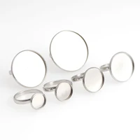 10pcslot stainless steel blank ring base fit dia 101216202530mm glass cabochons cameo settings tray diy jewelry makingring