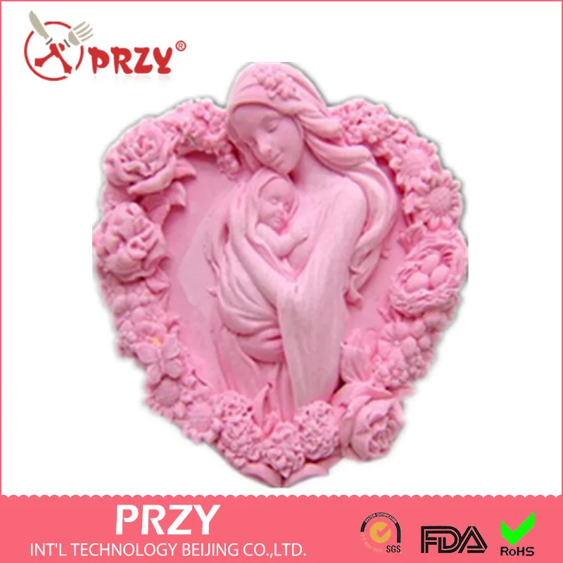 

Heart mother child Silicone molds rose soap mold rose silicone soap molds heart silica gel die Aroma stone moulds candle mould