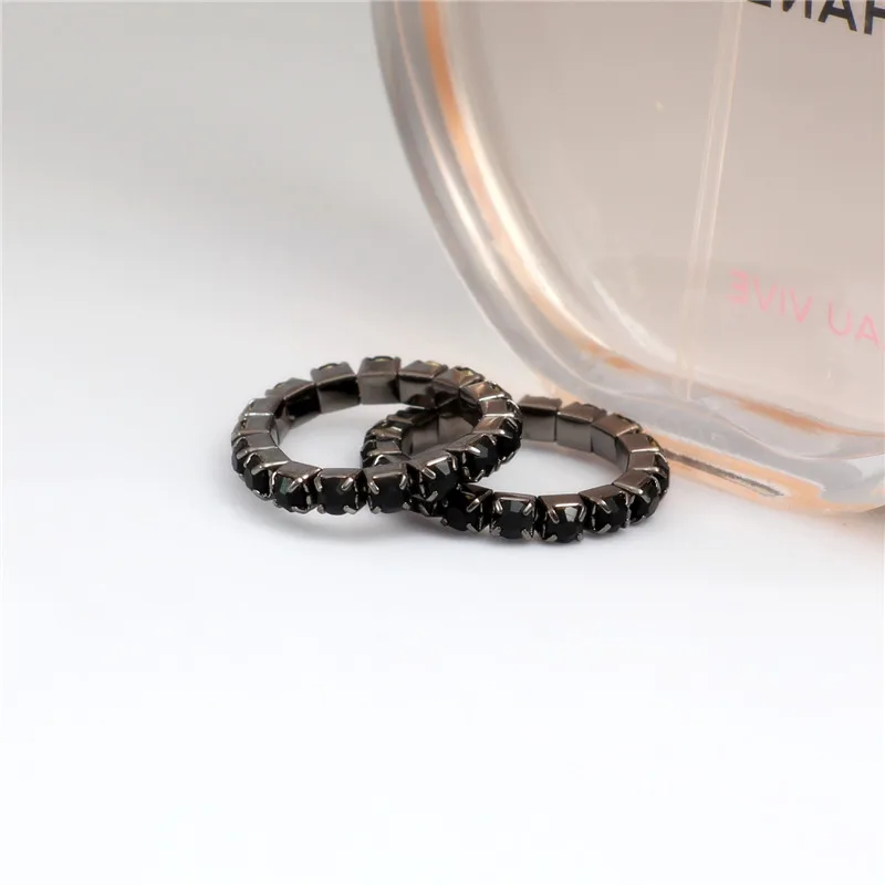 Кольцо с изменяемым размером эластичное черное кольцо покрытием из кубического