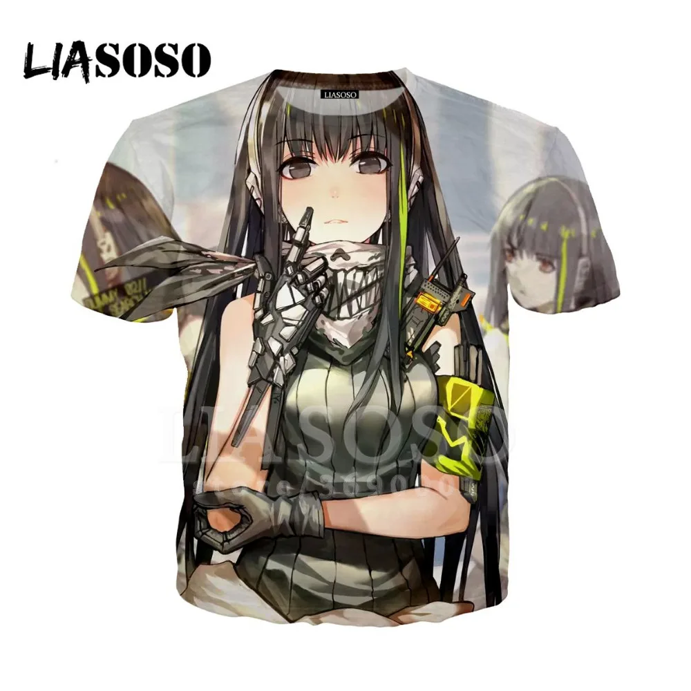 LIASOSO 3D принт для женщин и мужчин аниме девушка фронтальная футболка Летняя хип