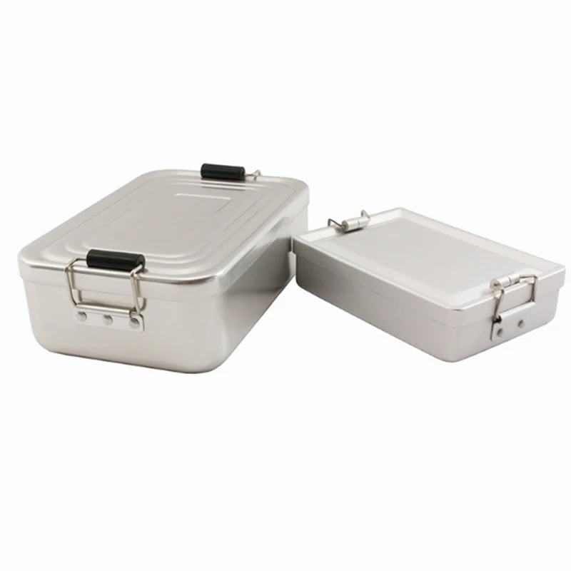 PSKOOK Ланч бокс из алюминиевого сплава для кемпинга водостойкий наружный пищевой контейнер с двойной пряжкой