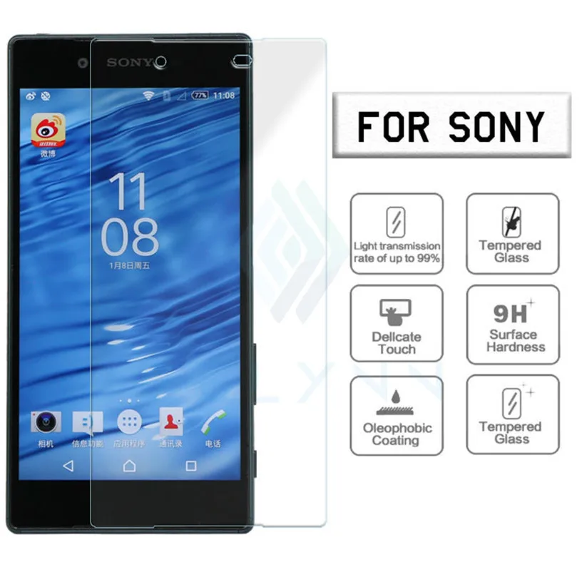 Высококачественная твердость 0 26 мм 9H закаленное стекло пленка для Sony Xperia XA X Z2 Z3 Z4