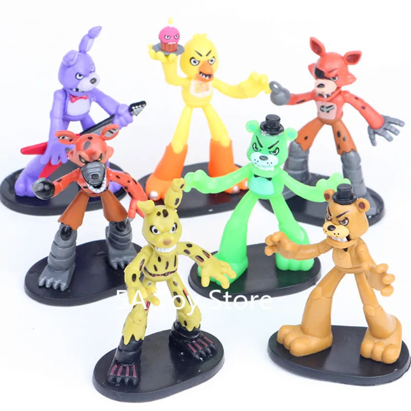 7 шт./компл. пять ночей у Фредди FNAF сумки Чика Фокси Бонни ПВХ Фигурки игрушки 8