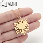 Уникальное ожерелье QIAMNI с подвеской в виде двуглавого орла с гербом животного, Ювелирное Украшение для вечерние ринки, дня рождения, ожерелье в виде орла Албании, подарок для любимых