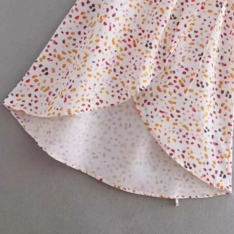 2019 летнее платье с цветочным рисунком для женщин v образным вырезом запахом и