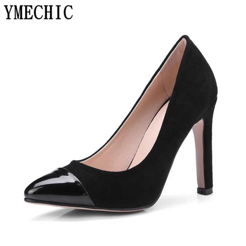 Женские туфли на высоком каблуке YMECHIC черные бежевые винно красные лодочки с