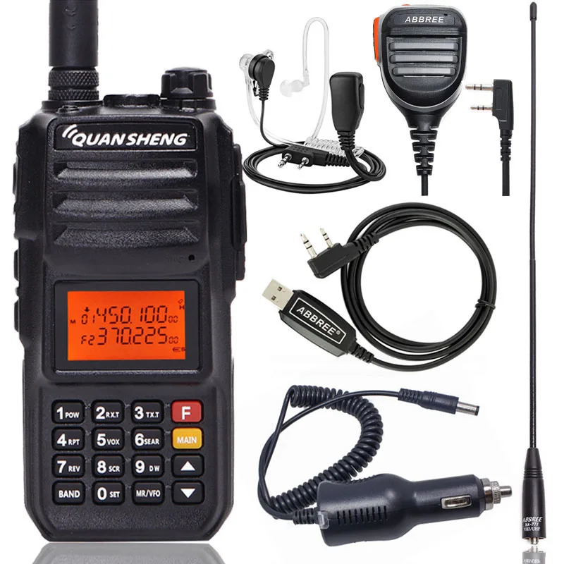 Quansheng TG-UV2 PLUS высокая мощность 10 Вт 5 полос 136-174 МГц/полицейский диапазон 350-390MH/400-470 МГц 4000 мАч 10 км Диапазон Ham 2 способ радио - Цвет: as picture 2