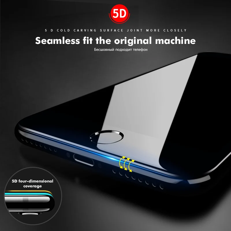 Закаленное стекло GerTong 5D для iPhone Xs Max Xr X 7 8 6 6s Plus защитная пленка|Защитные стёкла и
