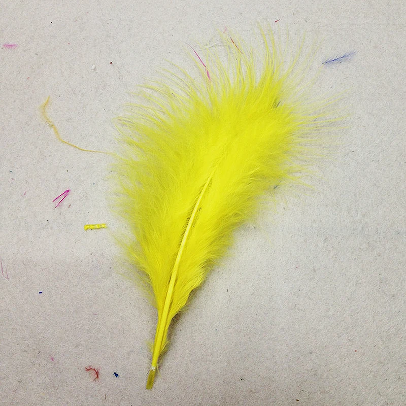 Yellow feather Качественное перо индейки перо для рукоделия сценический бутафорский головной убор фестиваль украшения аксессуары для обработки Свадебная вечеринка 50 шт - Цвет: Yellow feather