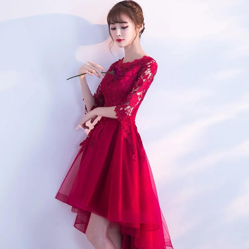 Красное китайское традиционное платье короткое Ципао для невесты Vestidos чонсам