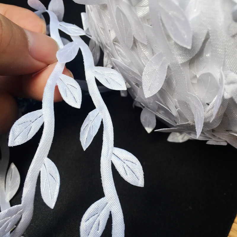 10Yards Meetee Cloth material white rattan leaf lace trim ribbon DIY garland garment decoration accessories -C650 | Дом и сад