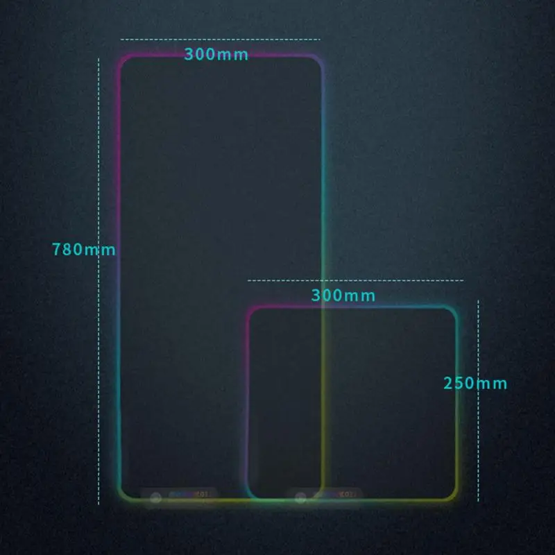 Pro Коврик для мыши со светодиодной подсветкой негабаритный светящийся компьютер